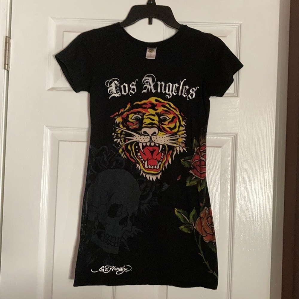 Ed Hardy tiger print long tee